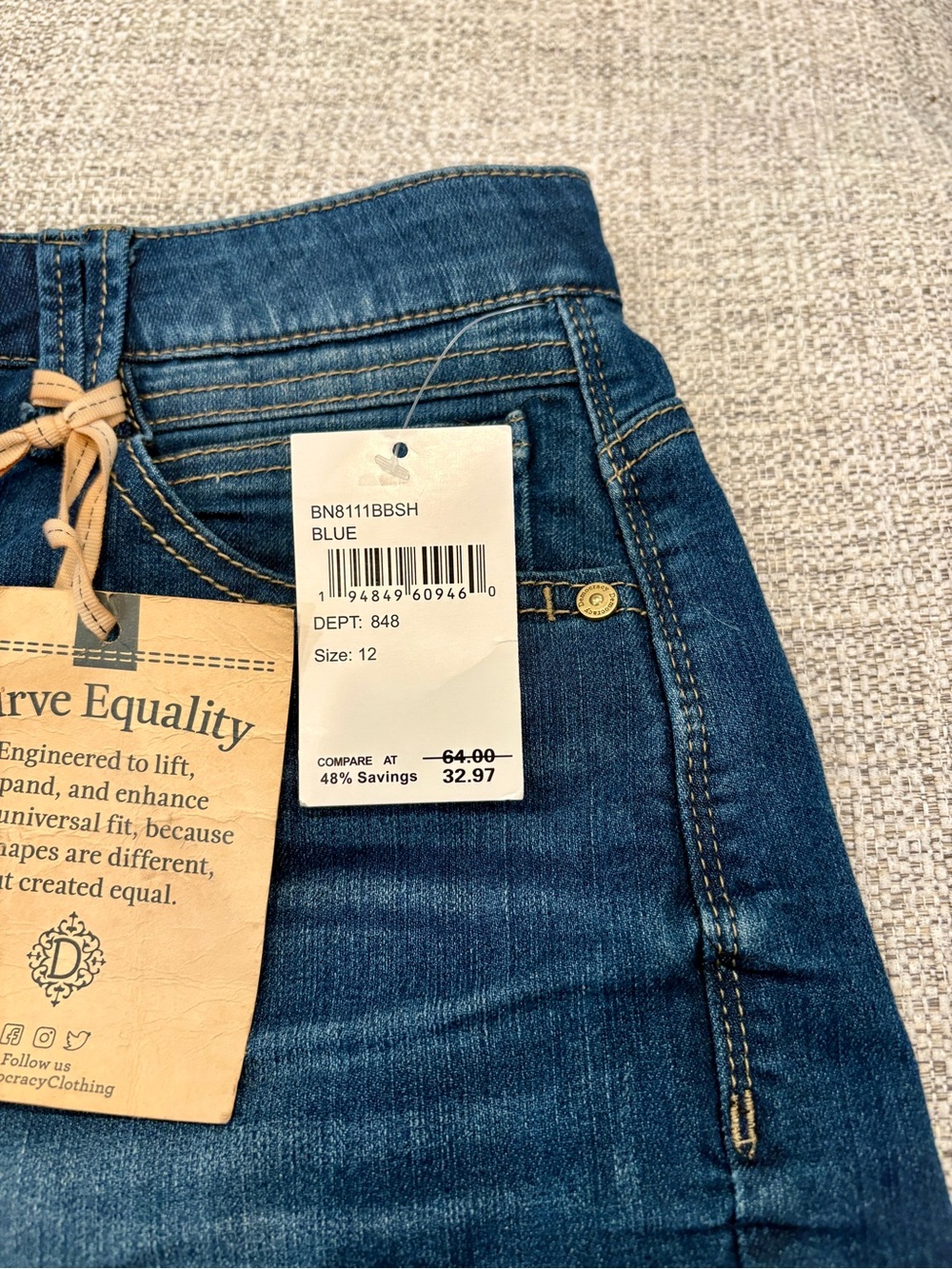 Democracy Women's Dark Blue Jean Shorts - Picture 3 of 6